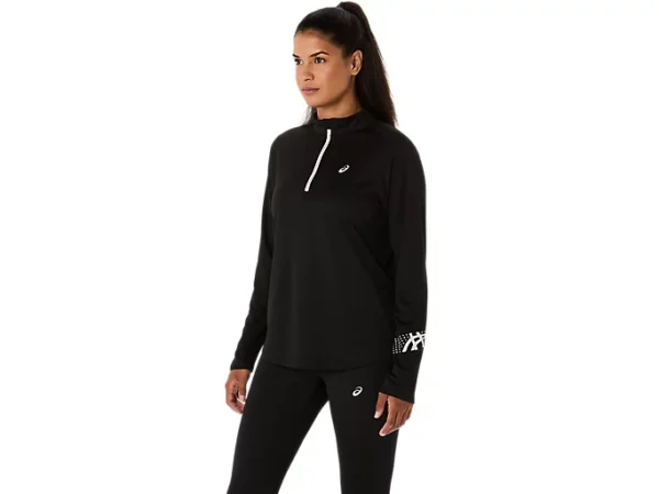 ASICS ICON 1/2 ZIP LS TOP - Hardloopjas - Dames - Zwart - Afbeelding 4