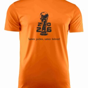 WK Voetbal - Fan Shirt - Junior - Oranje - Met Eigen Naam