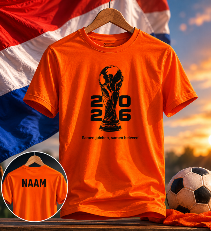 WK voetbal 2026 fan shirt heren met eigen naam